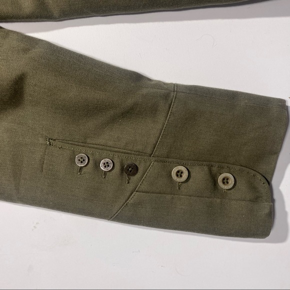 From The House Of Howe Mens Green Military Button Down Wool/Cotton Blazer XL - Picture 9 of 16